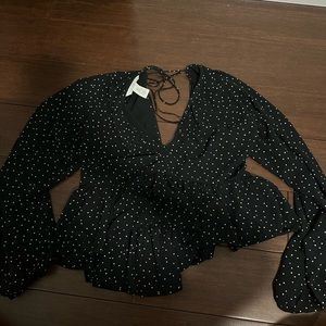 black and white dotted top